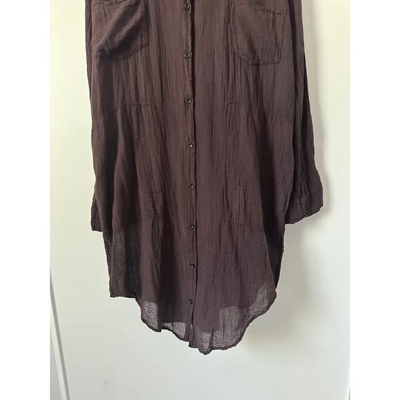 Raquel Allegra Gauze Purple Shirt Dress size 3 - Large - Picture 4 of 10